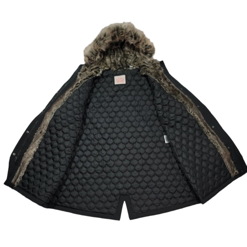 Levis Womens Faux Fur Lined Hooded Parka Jacket Sz 4X - Picture 6 of 10